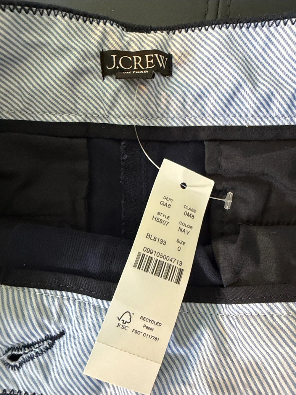 JCREW Classic Women's Navy Cotton-Blend Shorts